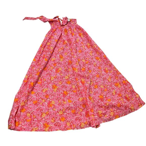 J Crew Dress WMNS M Pink Floral Plunge Cover up Limone Lightweight Open Back NEW - Picture 8 of 11